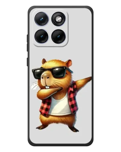 Чехол для Motorola Edge 70 Fusion с картинкой «Капибара рэпер даб»
