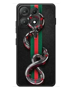 Чехол для Motorola Edge 70 Max с картинкой «Gucci — змея на полосе» Чехол для Motorola Edge 70 Max с картинкой «Gucci — змея на полосе»