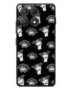 Чехол для Motorola Edge 70 Max с картинкой «Черный паттерн Kuromi»
