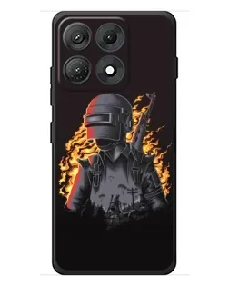 Чехол для Motorola Edge 70 Max с картинкой «PUBG — огненный силуэт»