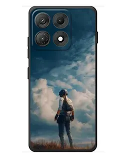 Чехол для Motorola Edge 70 Max с картинкой «Герой PUBG на скале»