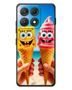 Чехол для Motorola Edge 70 Max с картинкой «Спанч Боб мороженое»