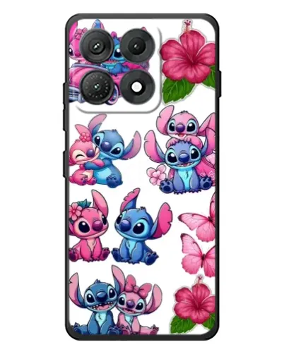Чехол для Motorola Edge 70 Max с картинкой «Стикеры Stitch и Angel»