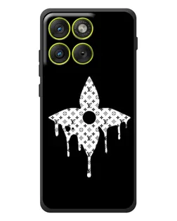 Чехол для Motorola Edge 70 с картинкой «Цветочная монограмма»