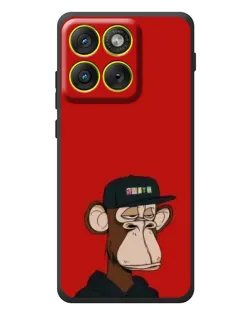 Чехол для Motorola Edge 70 с картинкой «Bored Ape — красный фон»