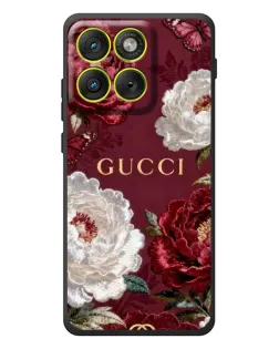 Чохол для Motorola Edge 70 з картинкою «Gucci — бордові троянди»