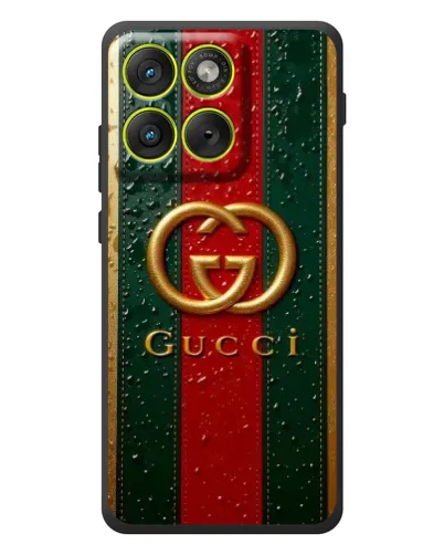 Чехол для Motorola Edge 70 с картинкой «Gucci — фирменная полоса и золото» Чехол для Motorola Edge 70 с картинкой «Gucci — фирменная полоса и золото»
