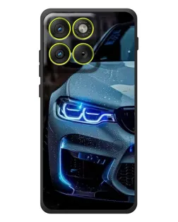 Чехол для Motorola Edge 70 с картинкой «Взгляд BMW с синими фарами»