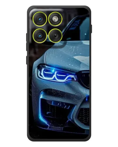 Чехол для Motorola Edge 70 с картинкой «Взгляд BMW с синими фарами»