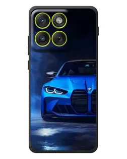Чехол для Motorola Edge 70 с картинкой «Голубая BMW M4»