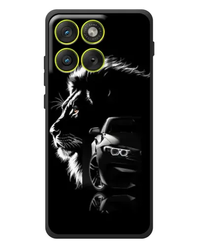 Чехол для Motorola Edge 70 с картинкой «BMW и лев»