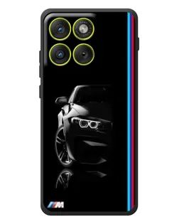 Чехол для Motorola Edge 70 с картинкой «Силуэт BMW в темноте»