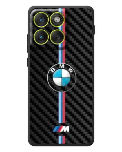 Чехол для Motorola Edge 70 с картинкой «Эмблема BMW и карбон»