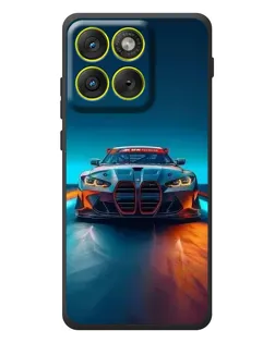 Чехол для Motorola Edge 70 с картинкой «BMW — огни неона»