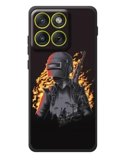 Чехол для Motorola Edge 70 с картинкой «PUBG — огненный силуэт»