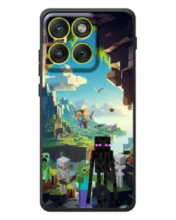 Чехол для Motorola Edge 70 с картинкой «Эндермен в лесу»