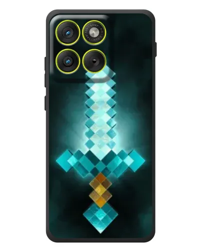 Чехол для Motorola Edge 70 с картинкой «Алмазный меч неон»