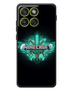 Чехол для Motorola Edge 70 с картинкой «Minecraft Diamond лого»