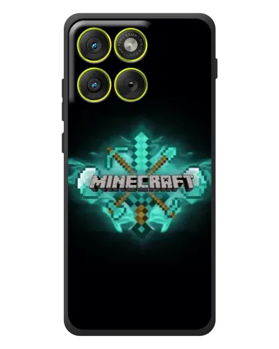 Чехол для Motorola Edge 70 с картинкой «Minecraft Diamond лого»