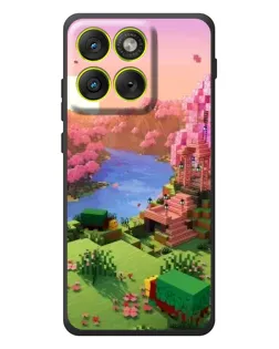 Чехол для Motorola Edge 70 с картинкой «Розовое дерево Minecraft»