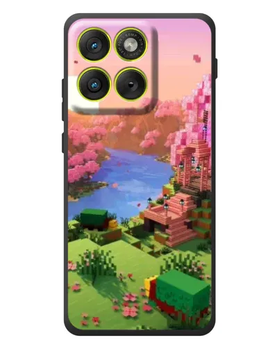 Чехол для Motorola Edge 70 с картинкой «Розовое дерево Minecraft»