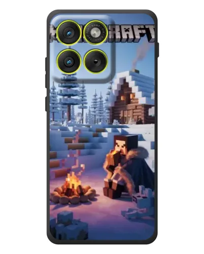 Чехол для Motorola Edge 70 с картинкой «Зимний Minecraft»