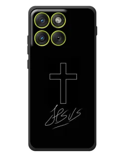 Чехол для Motorola Edge 70 с картинкой «Графический крест Jesus»