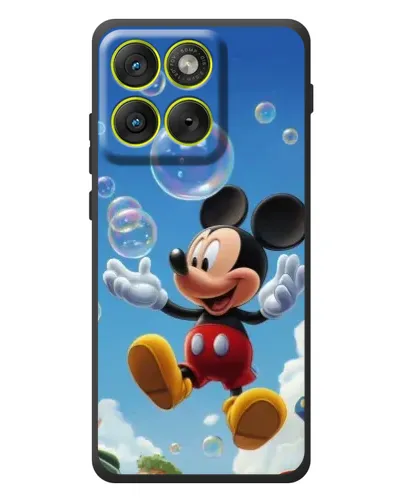 Чехол для Motorola Edge 70 с картинкой «Mickey и мыльные пузыри»
