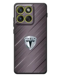 Чехол для Motorola Edge 70 с картинкой «Металлическая текстура Tesla»
