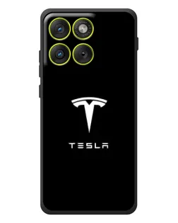Чехол для Motorola Edge 70 с картинкой «Tesla White Logo»