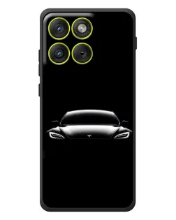 Чехол для Motorola Edge 70 с картинкой «Фары Tesla Night»