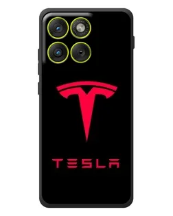 Чехол для Motorola Edge 70 с картинкой «Tesla Red Logo»
