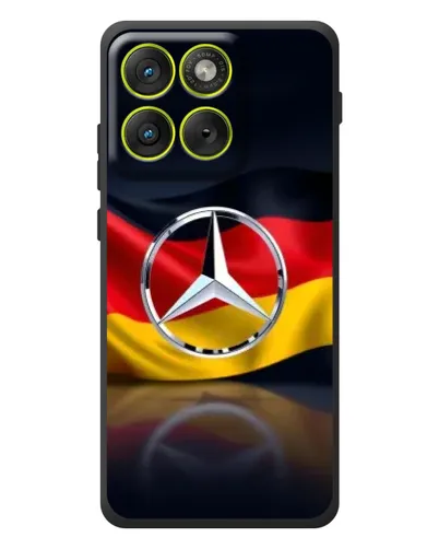 Чехол для Motorola Edge 70 с картинкой «Mercedes — флаг Германии»