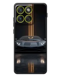 Чехол для Motorola Edge 70 с картинкой «Lamborghini золотые линии»