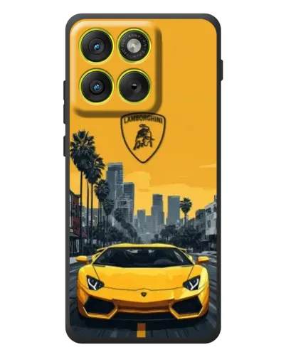 Чехол для Motorola Edge 70 с картинкой «Желтый Lamborghini город» Чехол для Motorola Edge 70 с картинкой «Желтый Lamborghini город»