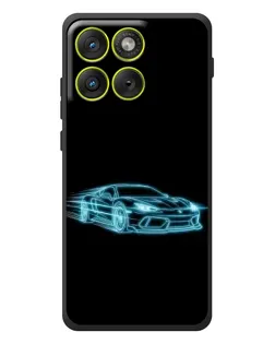Чехол для Motorola Edge 70 с картинкой «Неоновый контур Lamborghini»