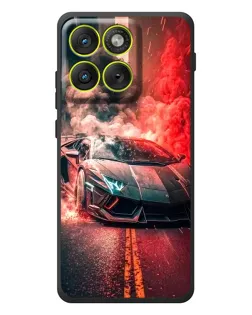Чехол для Motorola Edge 70 с картинкой «Lamborghini красный дым»