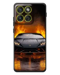 Чехол для Motorola Edge 70 с картинкой «Lamborghini в огне»
