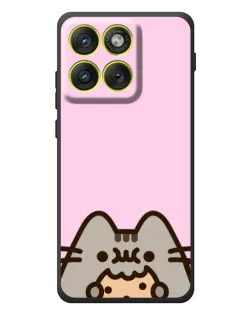 Чехол для Motorola Edge 70 с картинкой «Pusheen и печенье»