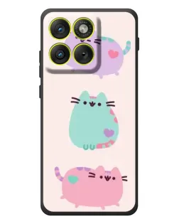 Чехол для Motorola Edge 70 с картинкой «Pusheen трио»