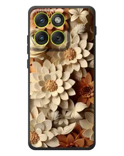 Чохол для Motorola Edge 70 з картинкою «Бежевий флористичний декор»