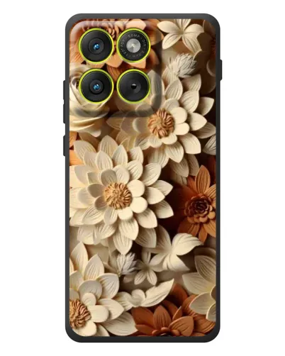 Чохол для Motorola Edge 70 з картинкою «Бежевий флористичний декор»