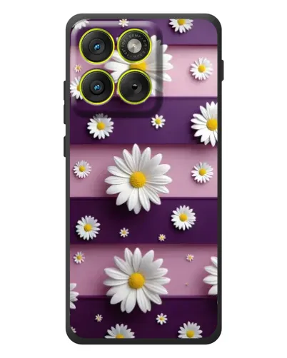 Чохол для Motorola Edge 70 з картинкою «Ромашки на фіолетовому»