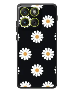 Чохол для Motorola Edge 70 з картинкою «Ромашки на чорному»