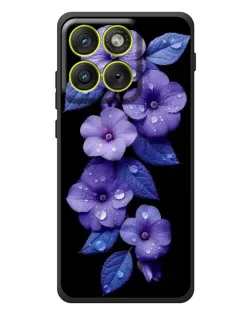 Чохол для Motorola Edge 70 з картинкою «Фіолетові квіти з росою»