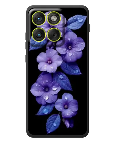Чохол для Motorola Edge 70 з картинкою «Фіолетові квіти з росою»