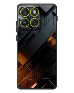 Чохол для Motorola Edge 70 з картинкою «Чорні геометричні блоки»