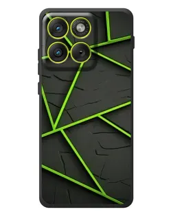 Чохол для Motorola Edge 70 з картинкою «Зелені геометричні лінії»