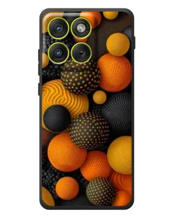 Чохол для Motorola Edge 70 з картинкою «Об'ємні помаранчеві сфери»