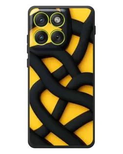 Чохол для Motorola Edge 70 з картинкою «Чорне жовте переплетення»
